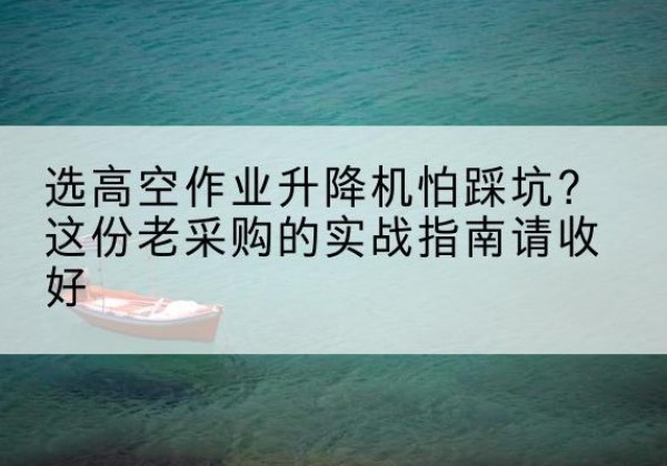 清苑高空作业升降机厂家推荐-选高空作业升降机怕踩坑？这份老采购的实战指南请收好